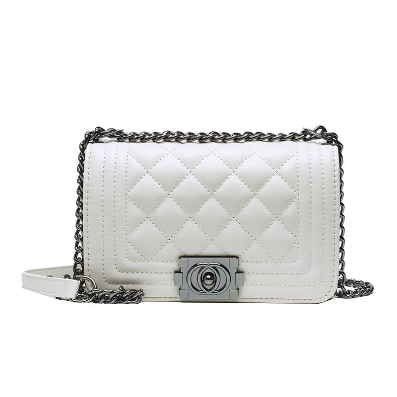 Women's Trendy Chic Rhombus Chain Western Style Shoulder Bags