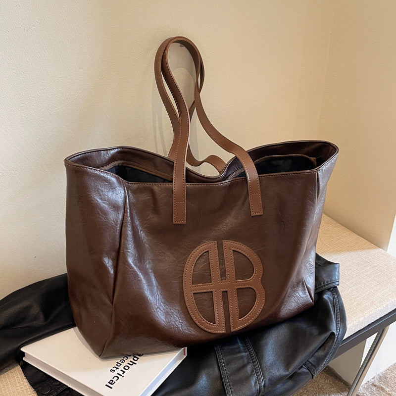 Women's Capacity Soft Leather Easy Matching Short Tote Bags