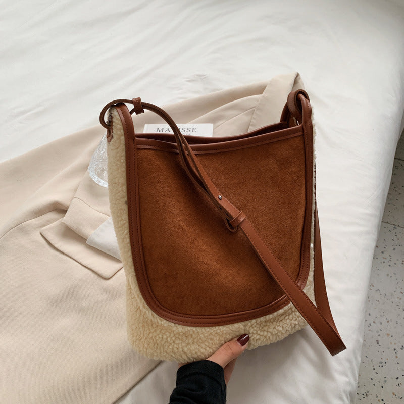 Women's Big Plush Large Capacity Lamb Wool Shoulder Bags