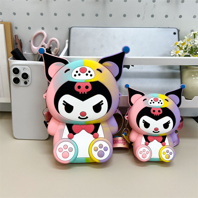 Children's Cute Clow Silicone Heart Cell Storage Children's Coin Purse