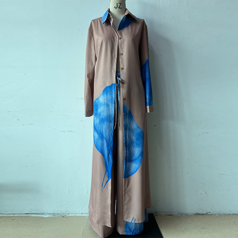 Elegant Sexy Print Mid-length Wide Leg Pants