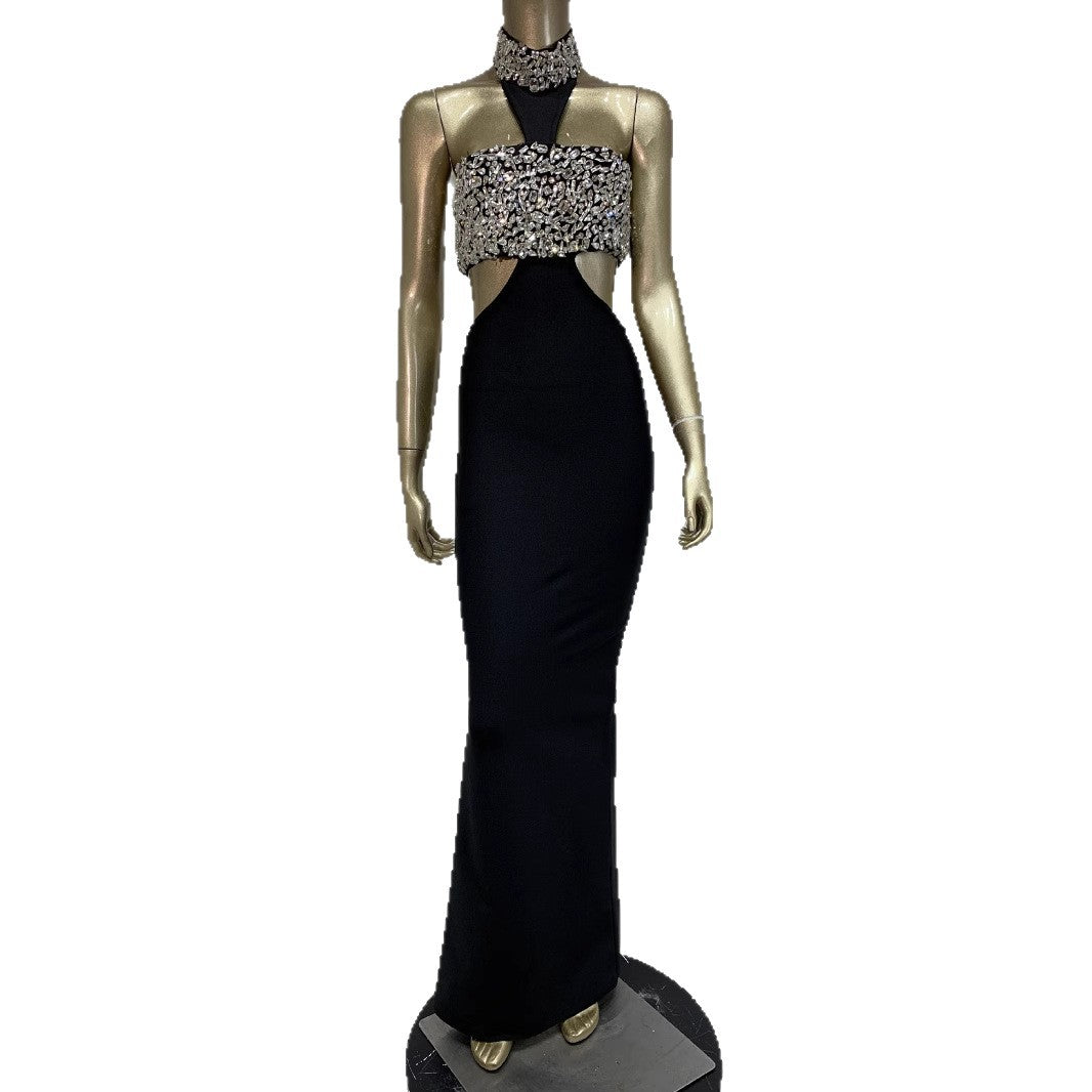 Rhinestone Bandage One-piece Dress Birthday Banquet Dresses