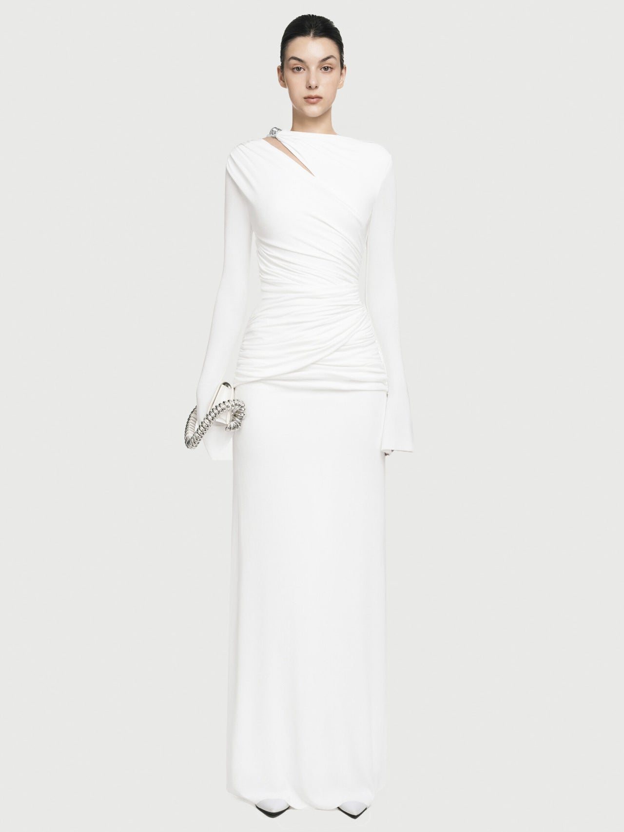 Women's Simple Solid Color Round Neck Long Dresses