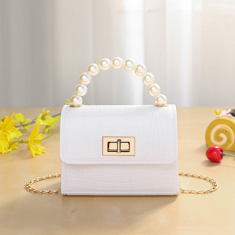 Classy Pearl Hand Crocodile Pattern Gel Shoulder Bags