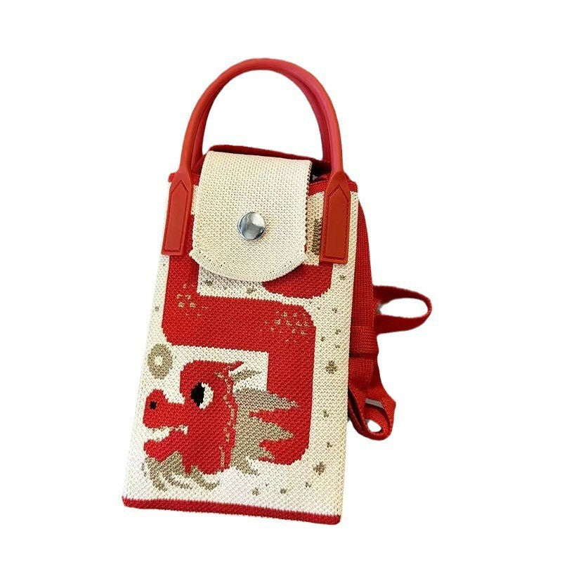 Women's Cat Mini Cute Lightweight Four Knitted Shoulder Bags