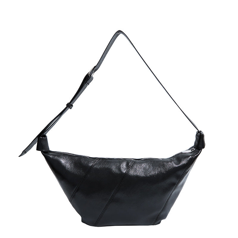 Women's Soft Leather Oil Wax Dumpling Retro Large Crossbody Bags