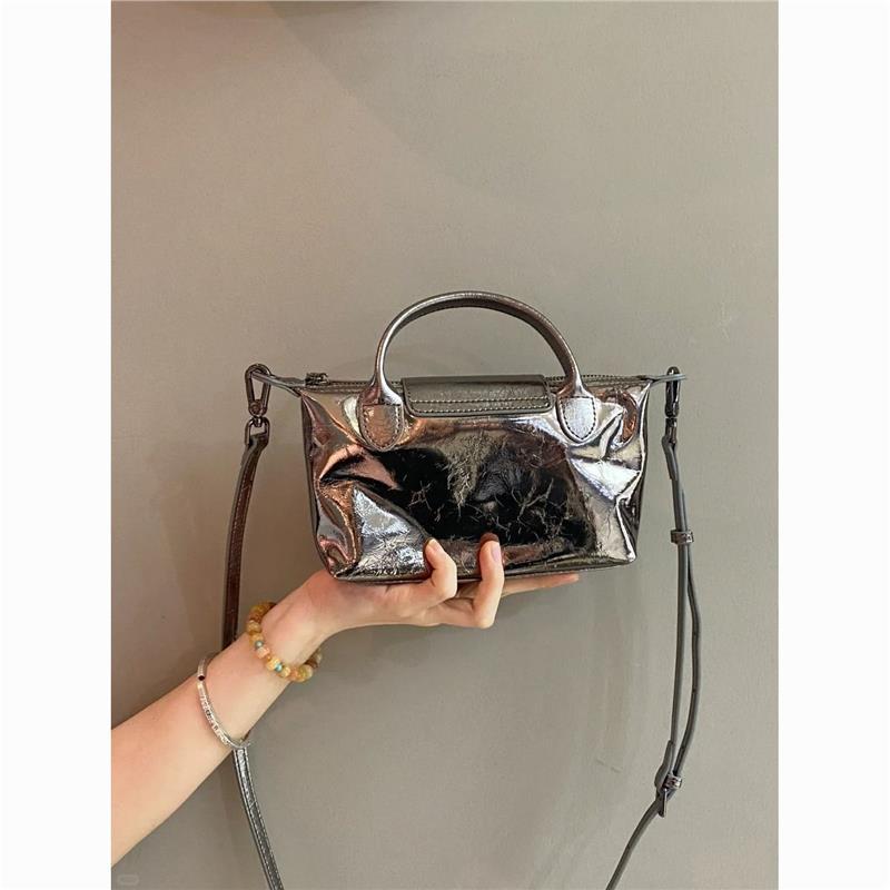 Women's Crack Dumpling Advanced Niche Sier Versatile Shoulder Bags