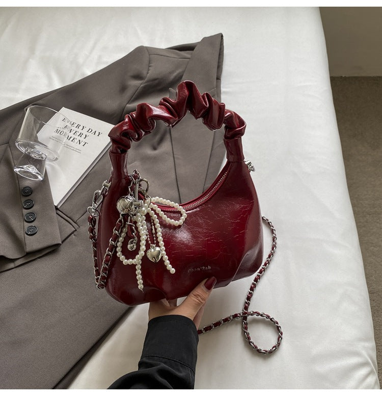 Women's Fashion Portable Pleated Dumpling High Sense Crossbody Bags