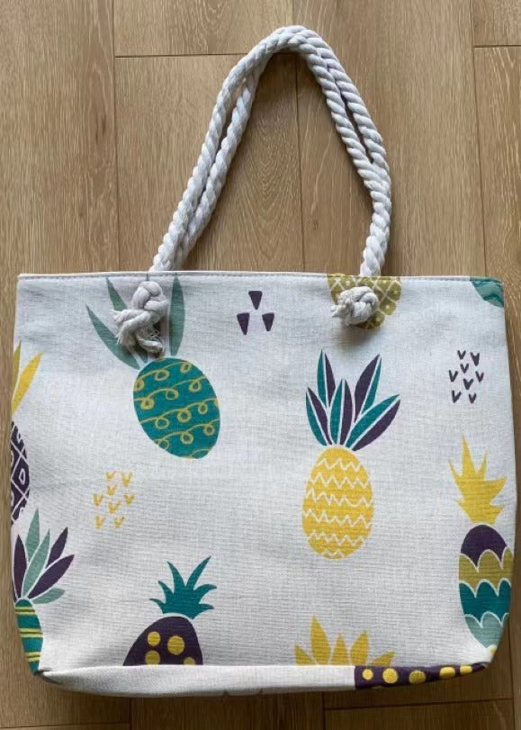 Women's Canvas Large Capacity Thick Rope Fashion Tote Bags