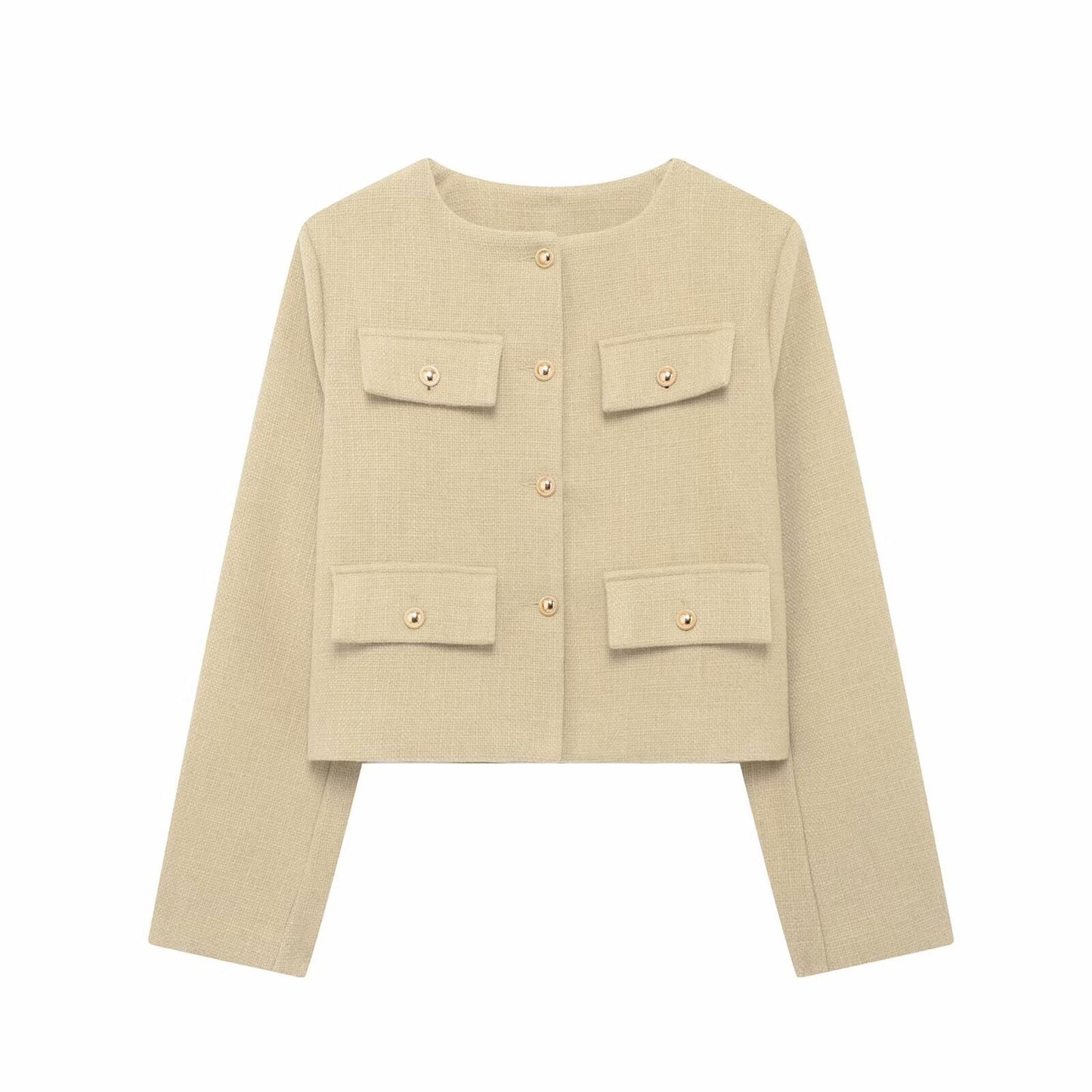 Women's Spring Street Fashion Casual Flip Trim Coats
