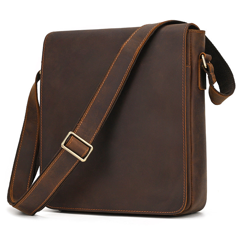 Men's Leather Crazy Horse First Layer Cowhide Men's Shoulder Bags