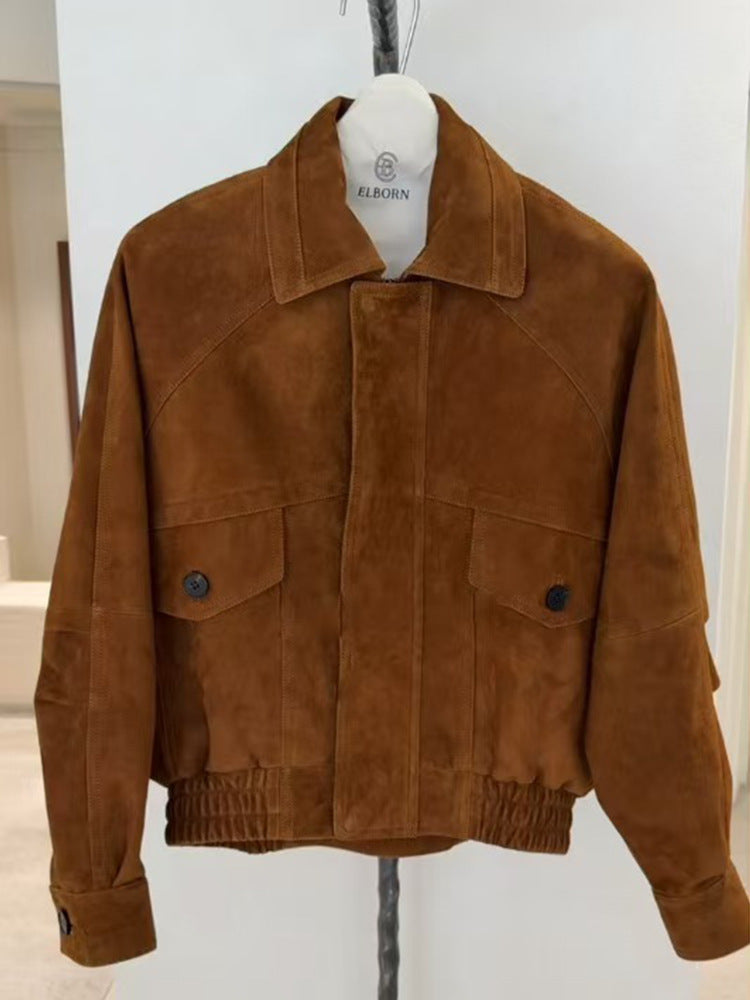Women's Polo Collar Leather Early Autumn Commuter Jackets