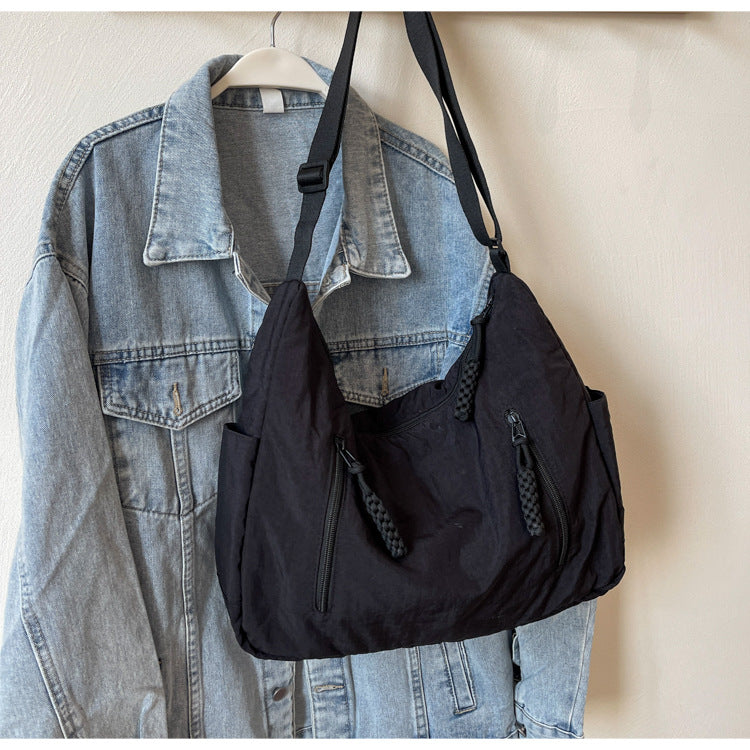 Dumpling Large Capacity Washed Cloth Female Crossbody Bags