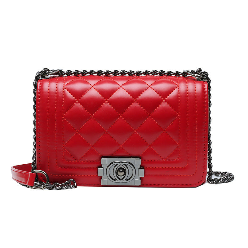 Women's Trendy Chic Rhombus Chain Western Style Shoulder Bags