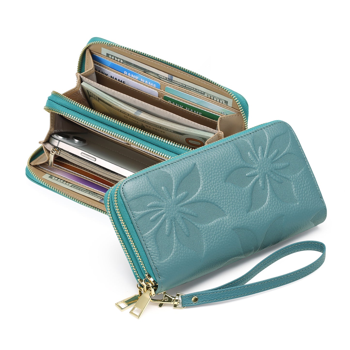 Women's Leather Large Capacity Long Top Layer Ladies Wallets