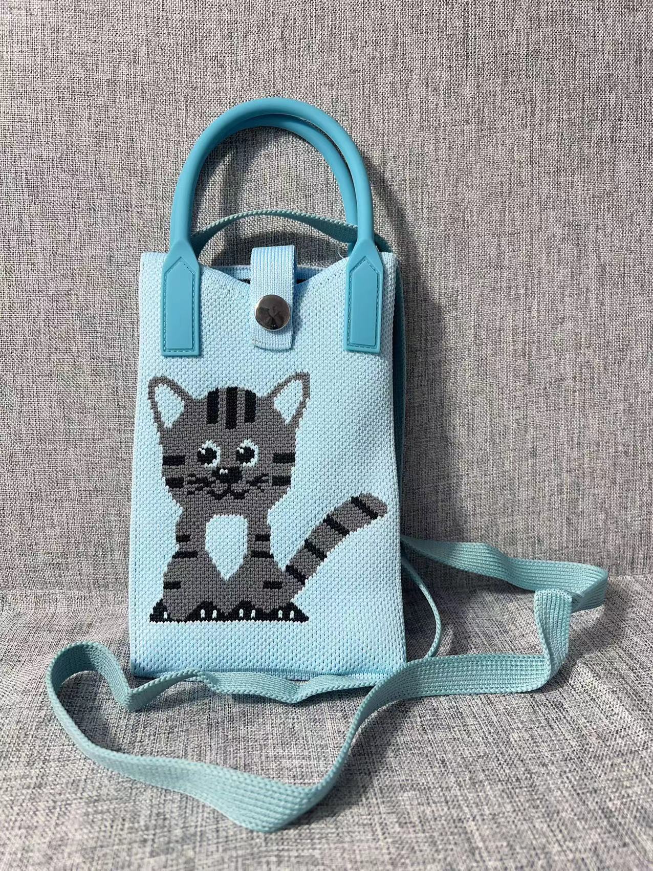 Cute Cartoon Knitted Korean Style Minority Phone Bags