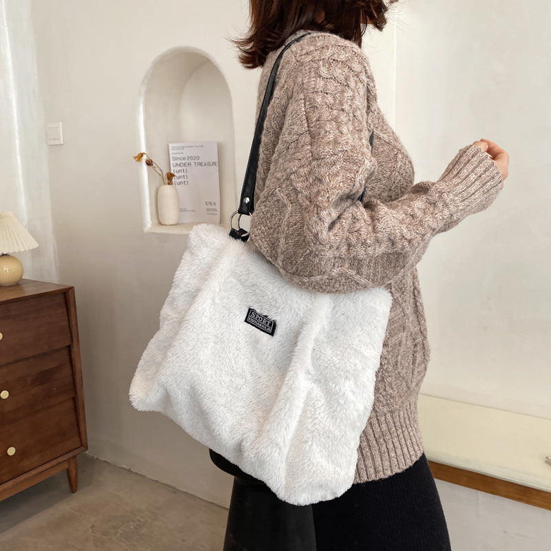 Personality Large Capacity Fur Popular Korean Shoulder Bags