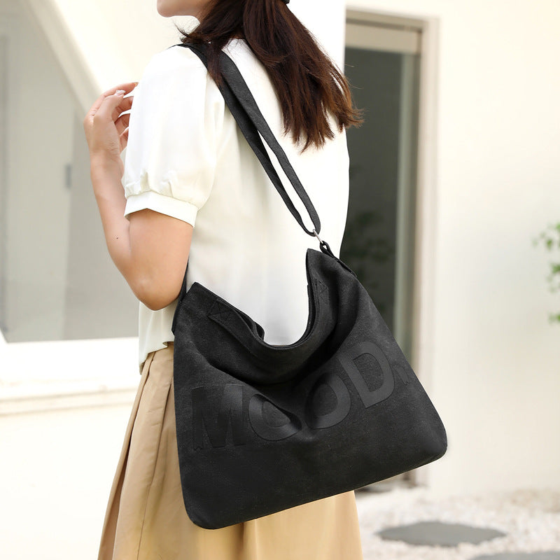 Men's Retro Canvas Female Niche One Large Men's Shoulder Bags
