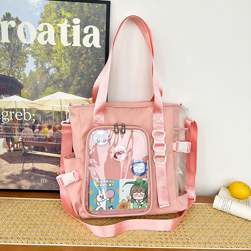 Mori Style Cartoon Easy Matching Transparent Shoulder Bags