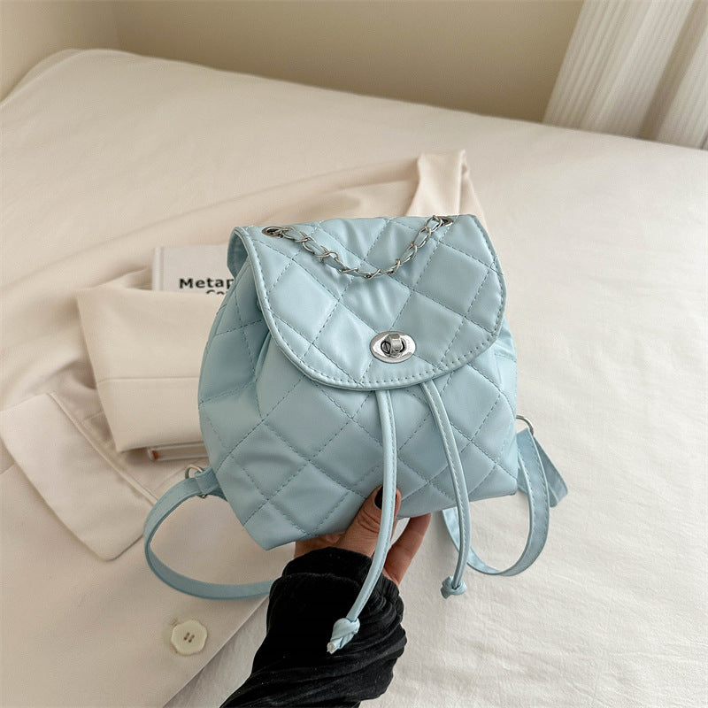 Women's Rhombus Fashion Summer High-grade Design Chain Backpacks