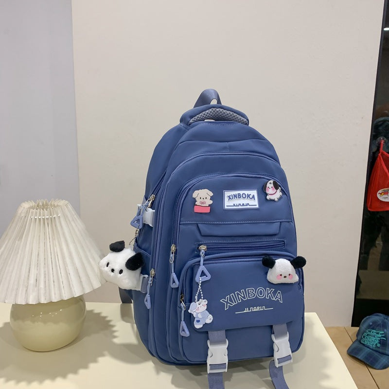 Women's Fashion Solid Color Wide Strap Portable Backpacks