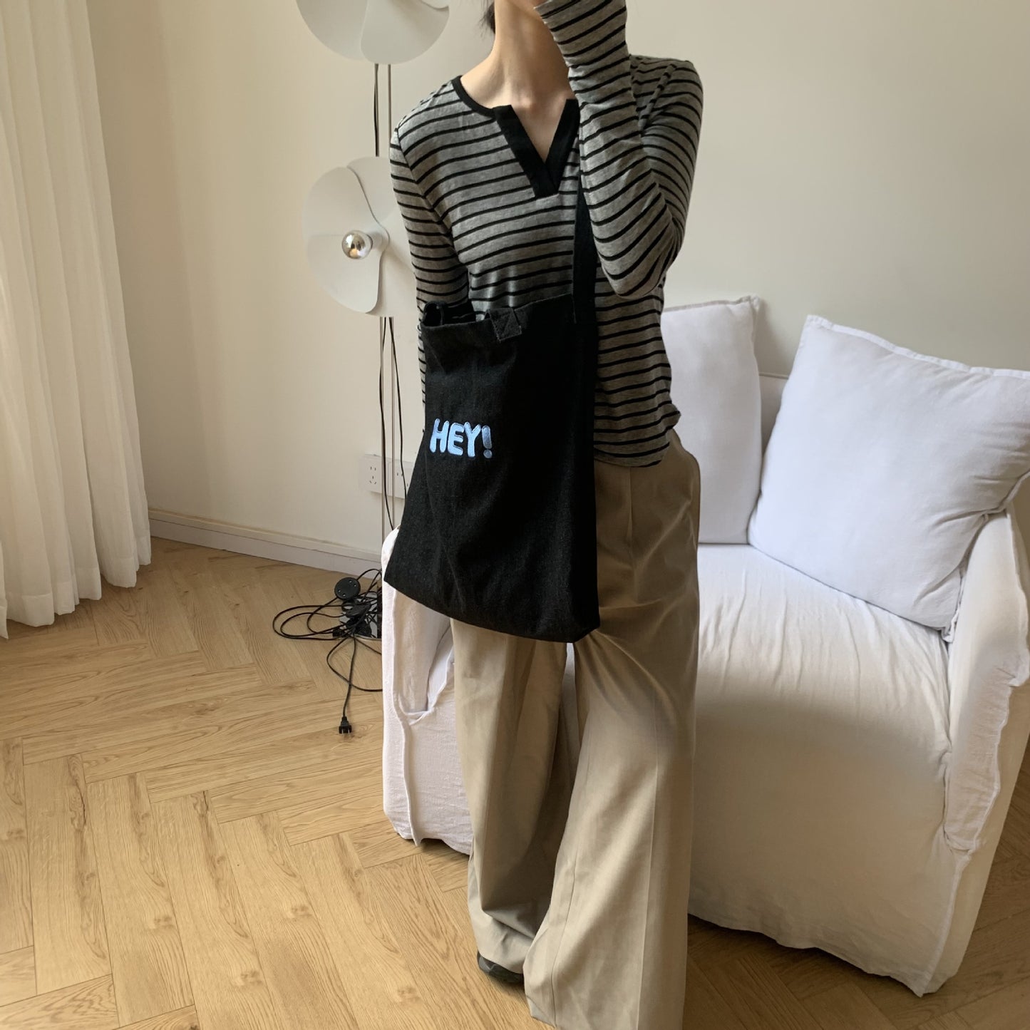 Women's Autumn Canvas Large Capacity Denim Letters Crossbody Bags