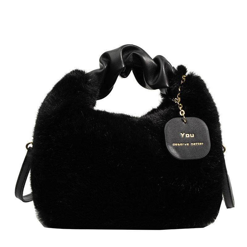 Winter Fur Fashionable High-grade Plush Versatile Crossbody Bags