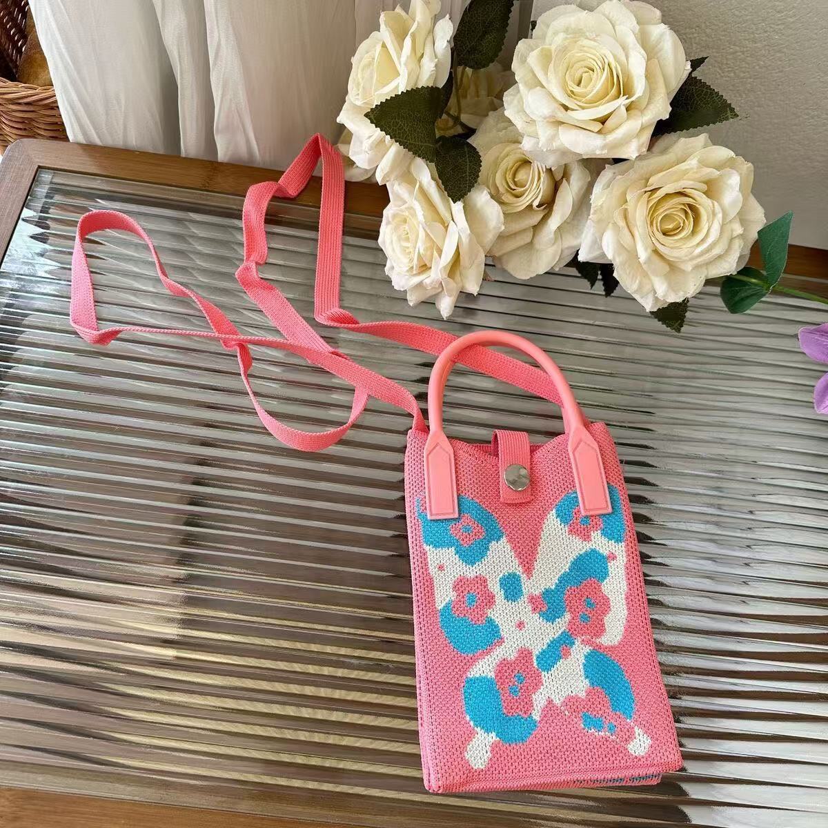 Knitted Mobile Female Cute Cartoon Korean Phone Bags