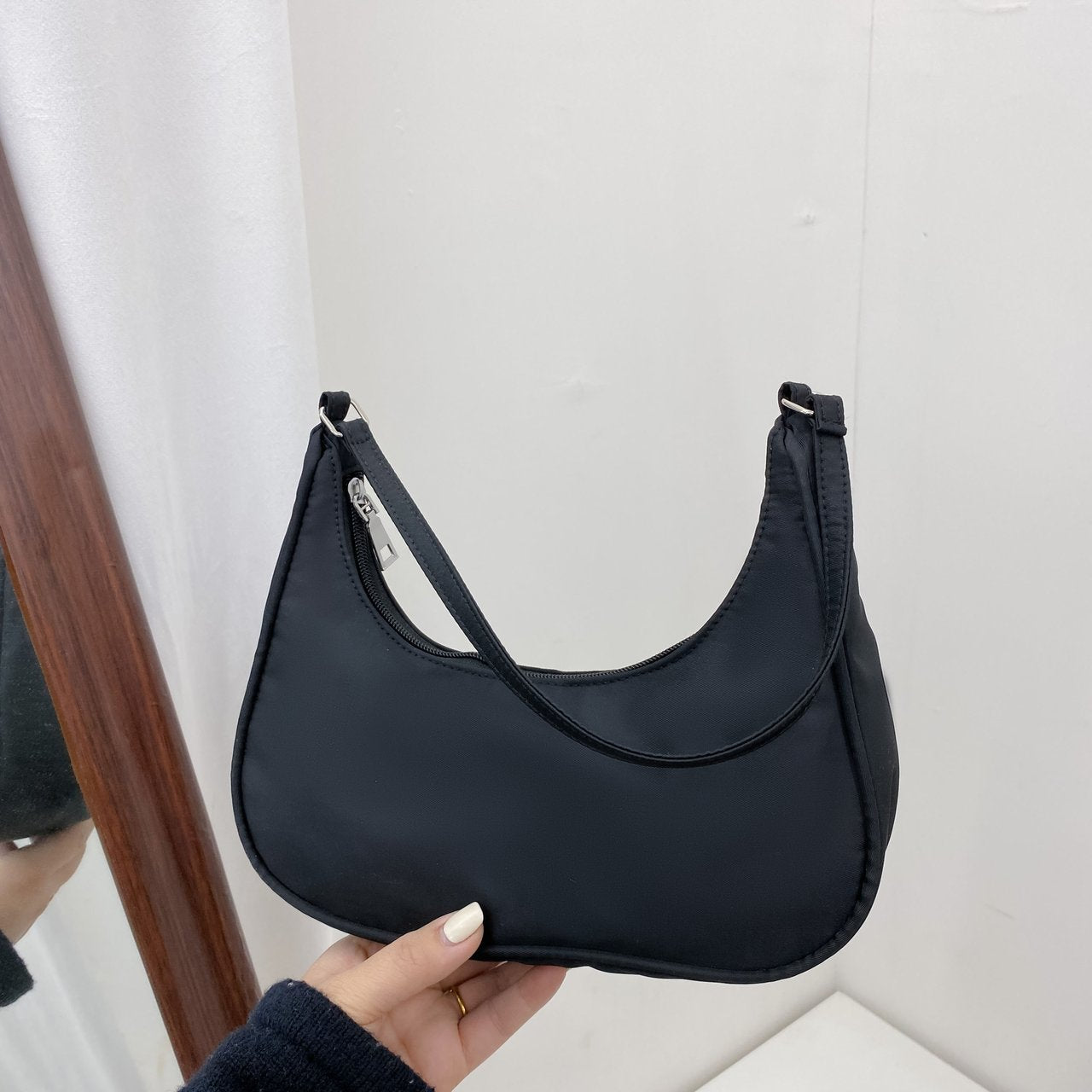 Women's Fashion Trend Dumpling Portable Nylon Solid Armpit Bags