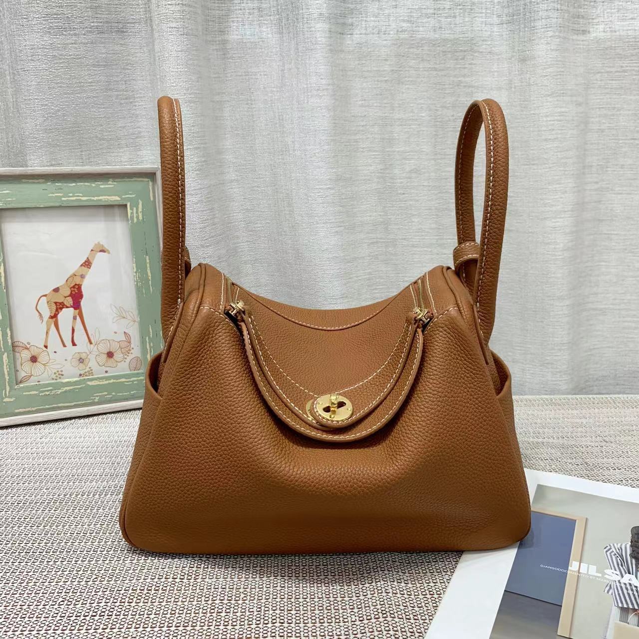 Women's Style Fashion Lychee Pattern Double Pull Shoulder Bags