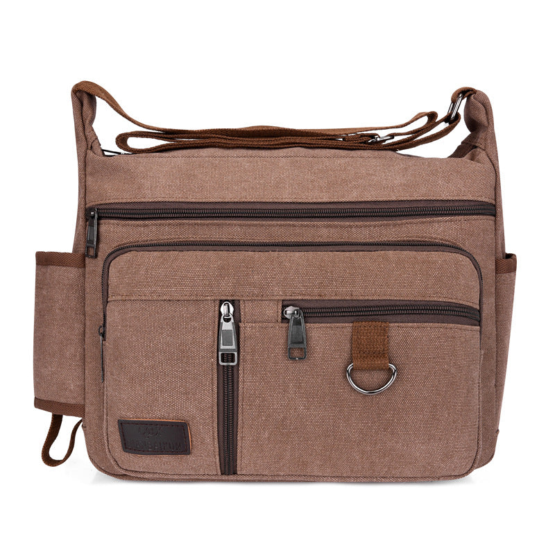 Men's Large Storage Device Canvas Horizontal Men's Shoulder Bags
