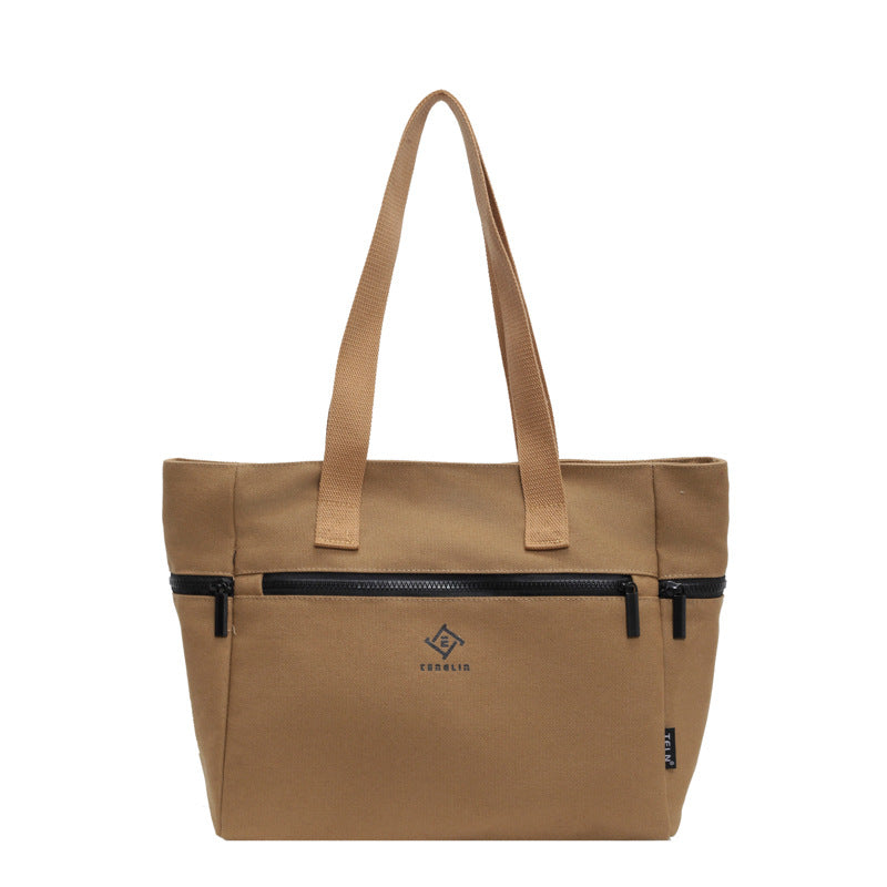 Women's Canvas Preppy Style Large Capacity College Shoulder Bags