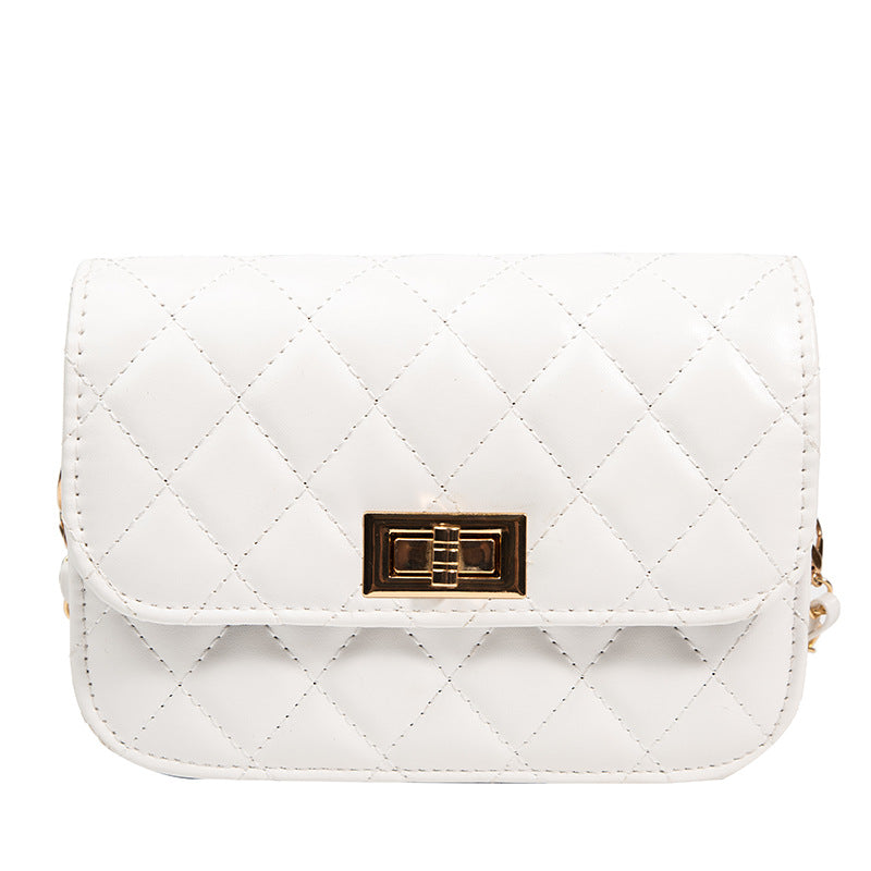 Women's Rhombus Solid Color Chain Trendy Fashion Shoulder Bags