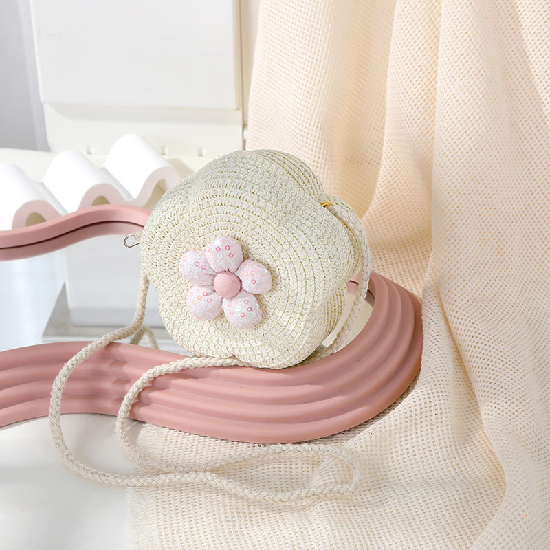 Women's Woven Seaside Flower Beach Summer Mini Children's Coin Purse