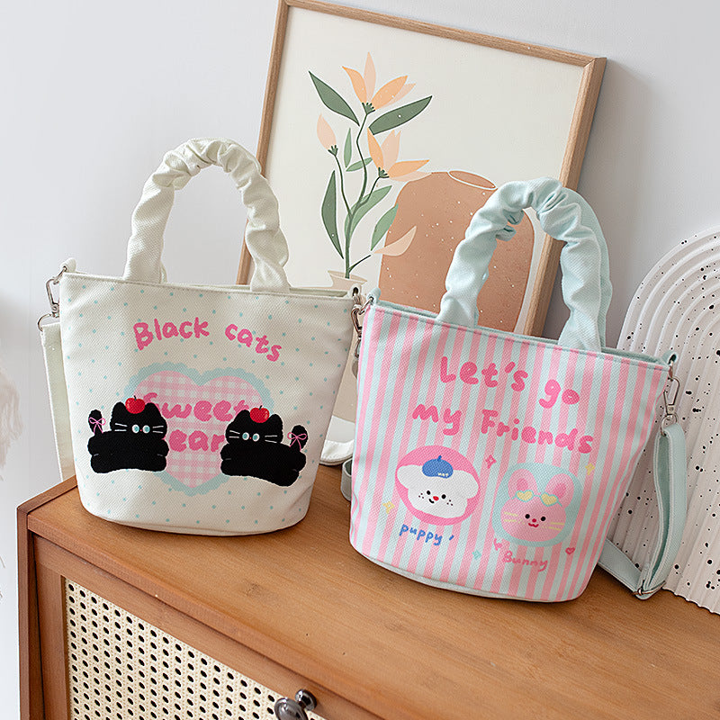 Women's Cute Niche Style Hand Carrying Cloth Crossbody Bags