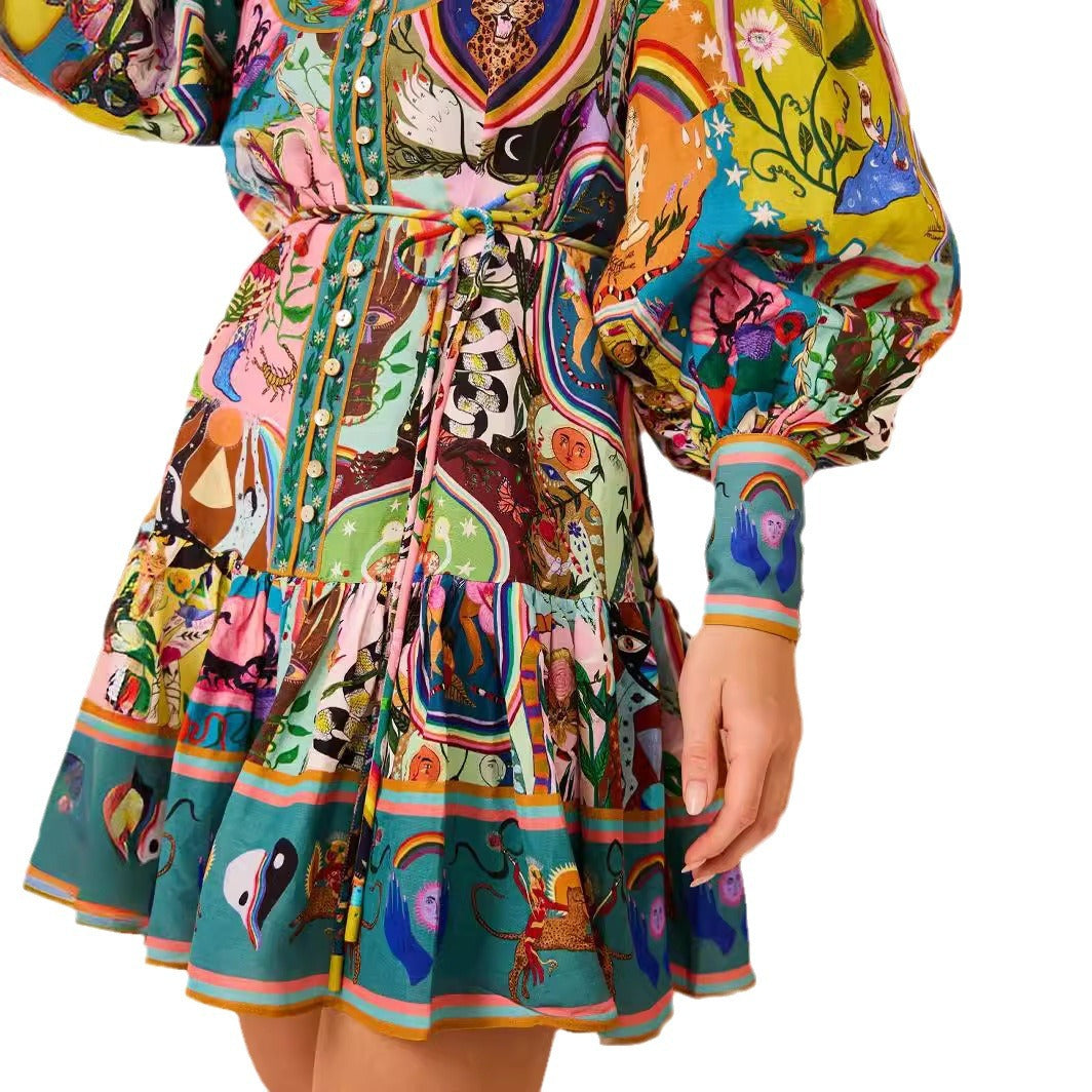 Casual Fashion Printing Shirt Temperament Wild Dress