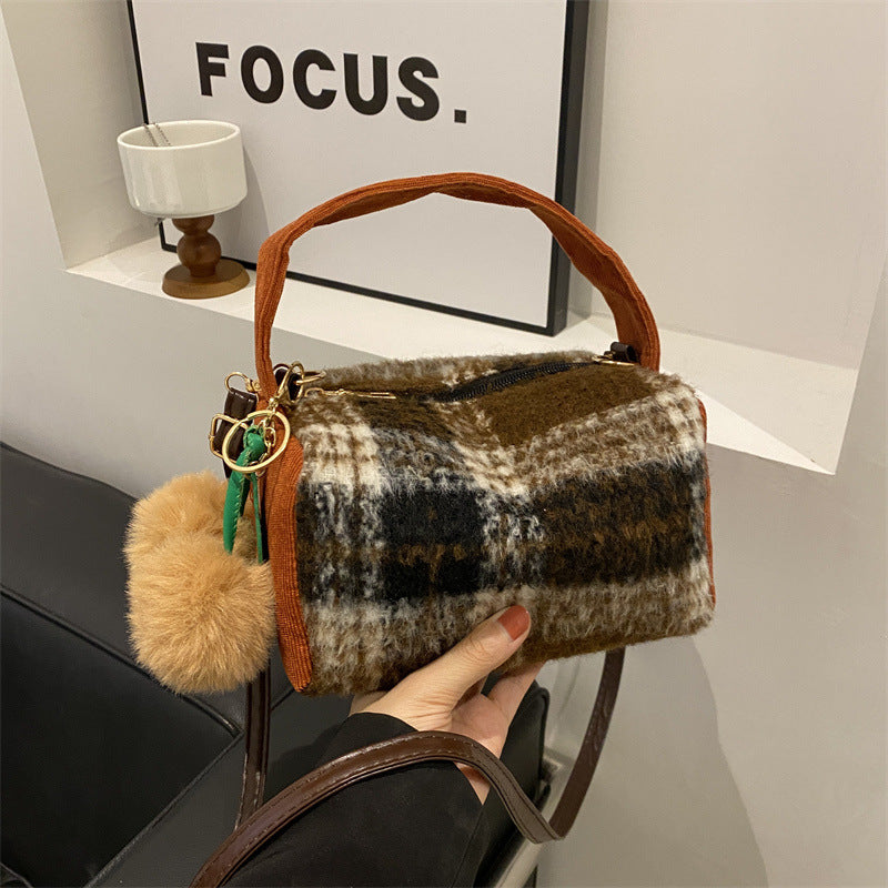 Plaid Fashion Today Popular Korean Pillow Shoulder Bags