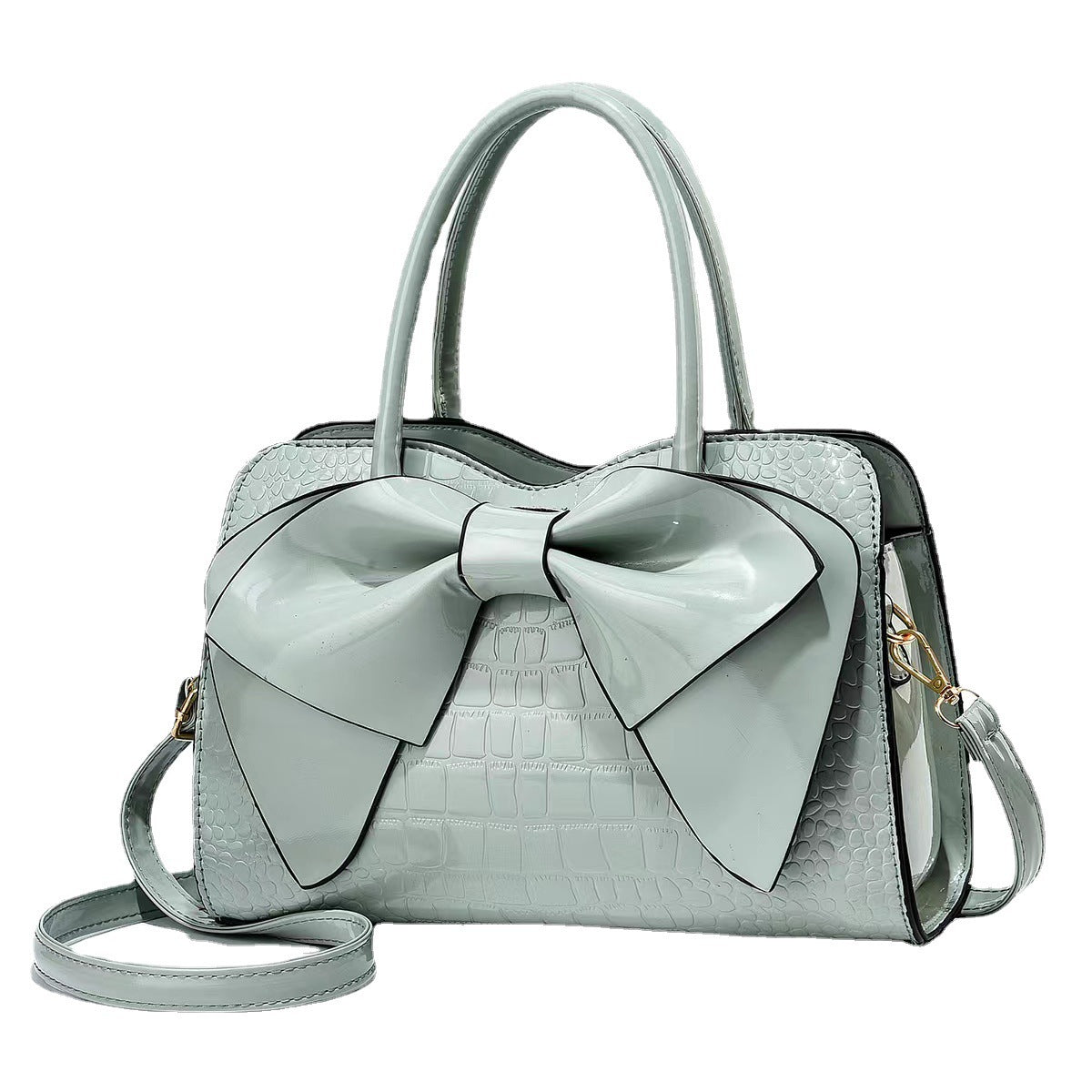 Women's Autumn Summer Fashion Crocodile Pattern Bow Crossbody Bags