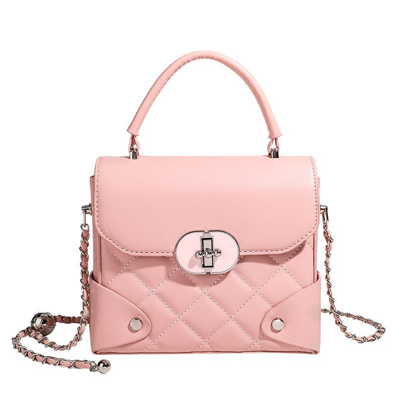 Women's Niche Portable Box Classic Style Diamond Plaid Crossbody Bags