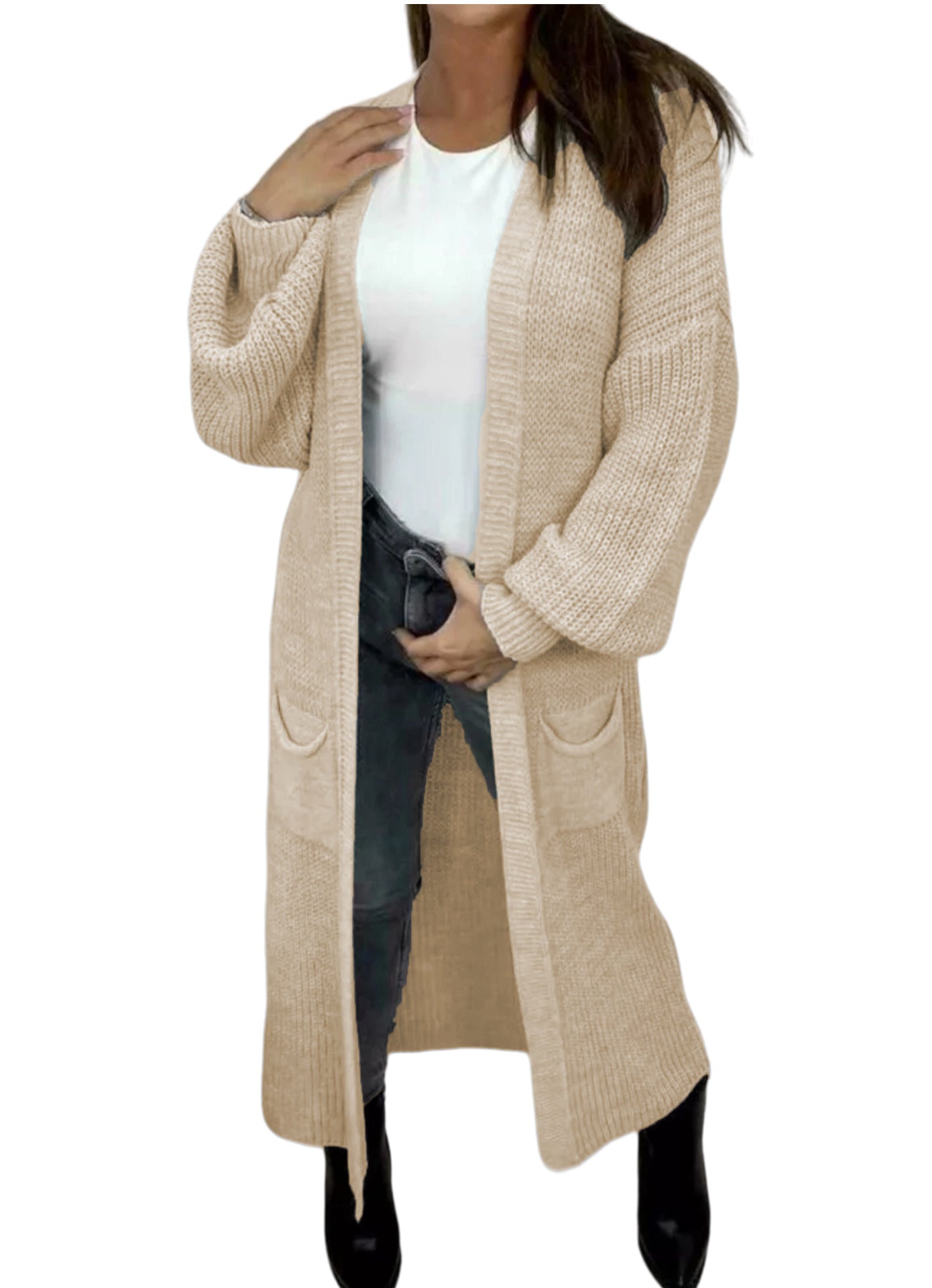 Women's Knitted Long Pocket Loose Wear For Knitwear