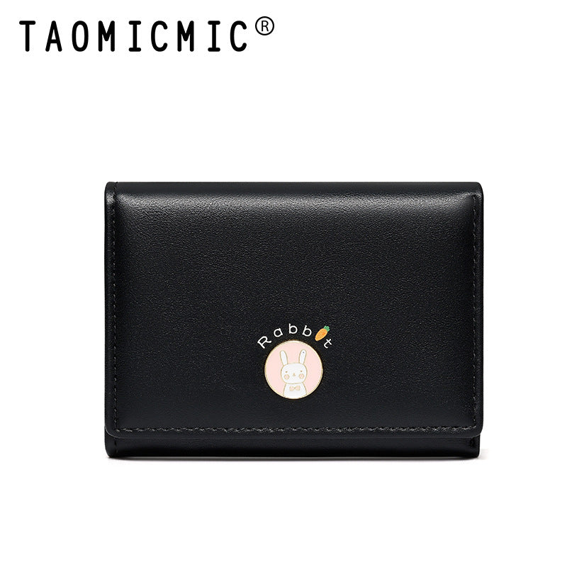 Women's Three-fold Short Cute Folding Pickup Clip Ladies Wallets