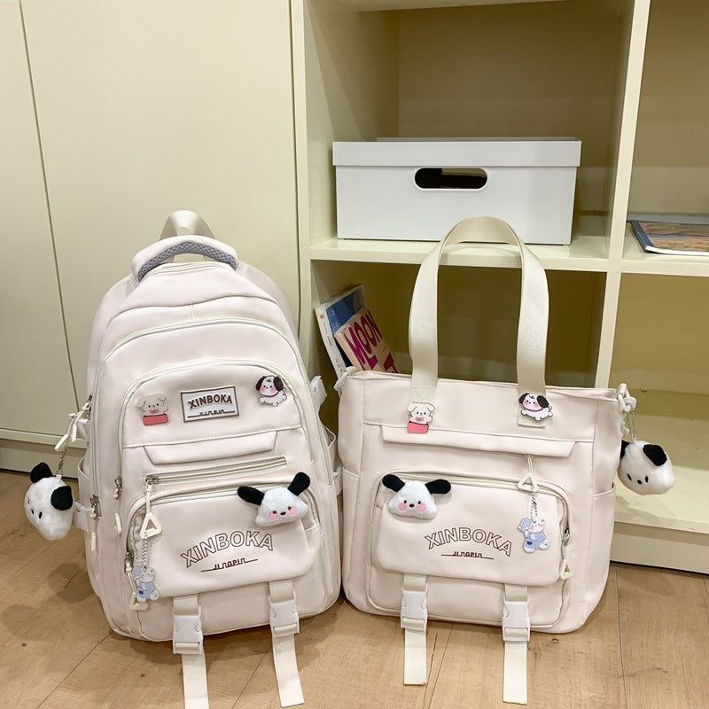 Women's Fashion Solid Color Wide Strap Portable Backpacks