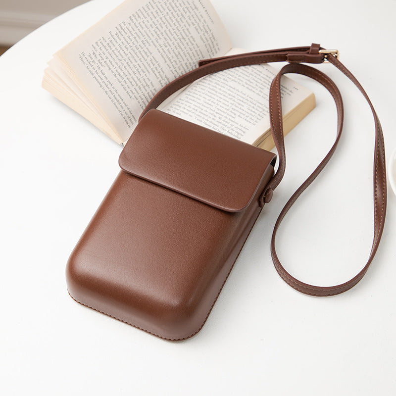 Fashionable Vertical Korean Style Texture Mobile Crossbody Bags