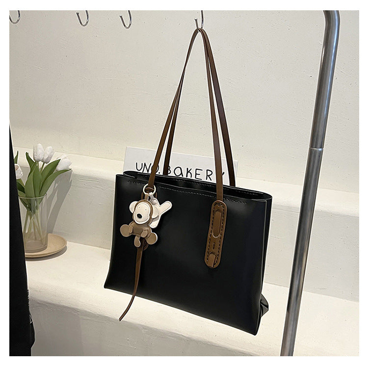 Women's Big Pocket Material Handmade Solid Color Crossbody Bags