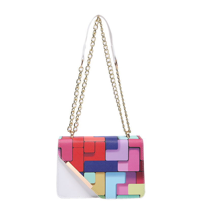 Women's Fashion Color Contrast Fresh Western Style Crossbody Bags