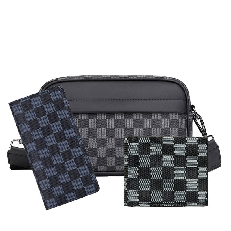 Men's Plaid Trendy Korean Style Daily Street Men's Shoulder Bags