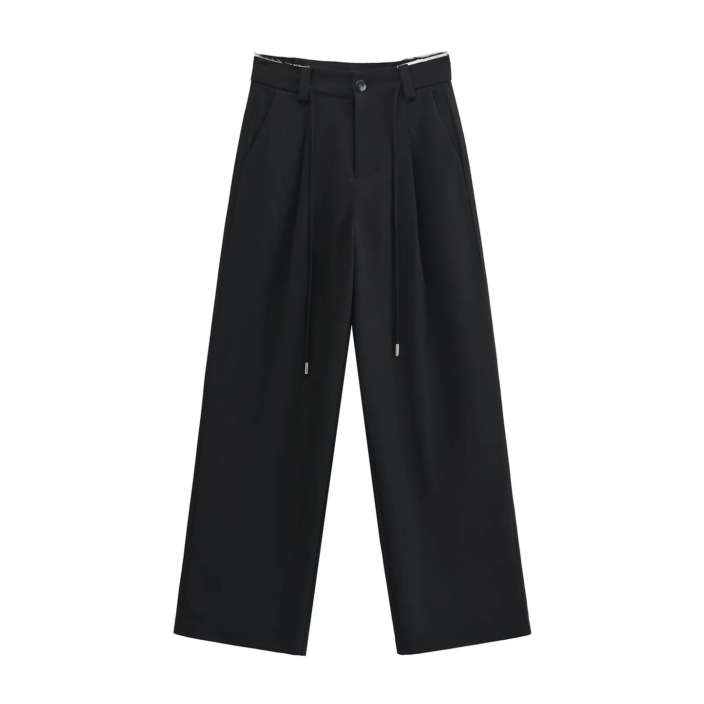 Women's High Waist Mopping Rough Edges Long Pants