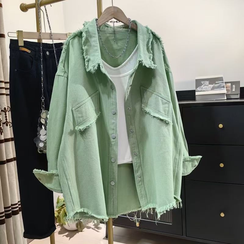 Edge Denim Shirt Korean Style Casual Jackets