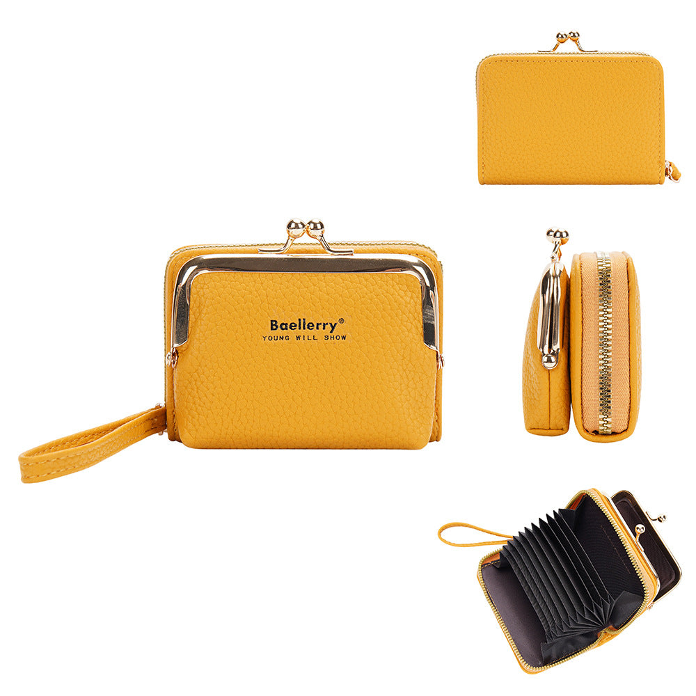 Women's Portable Zipper Expanding Mini Mouth Ladies Wallets