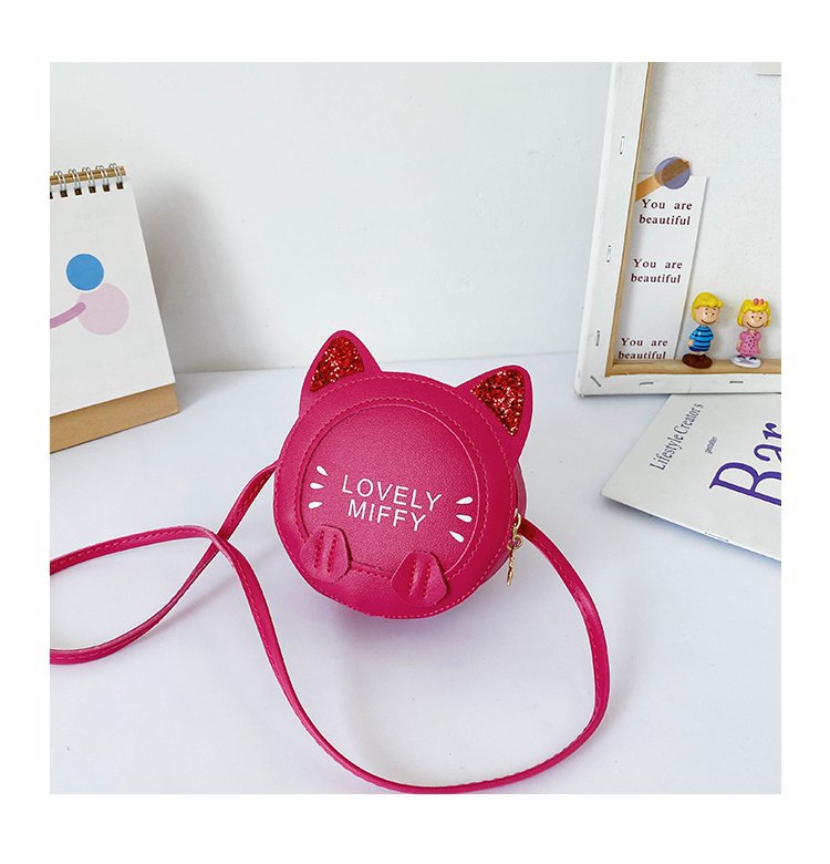 Children's Cute Sequined Cat Western Style Fashion Children's Coin Purse